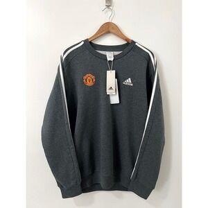 Adidas Manchester United FC Crewneck Sweatshirt Men's Charcoal Grey Size M